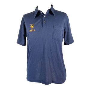 Vintage Whang New York Mets polo shirt men's large Blue pocket USA